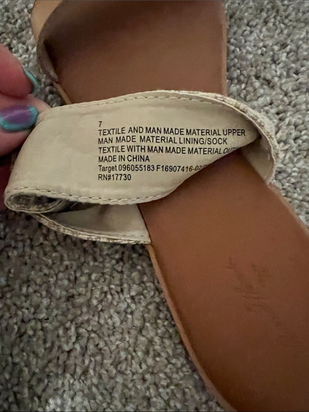 Universal Thread Tan Slide Sandals with Cream Striped Straps - Picture 5 of 5